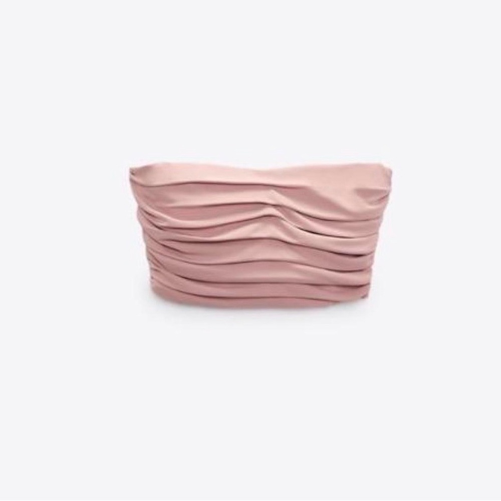 Zara Soft Blush Pink Corset Tube Top Size Small